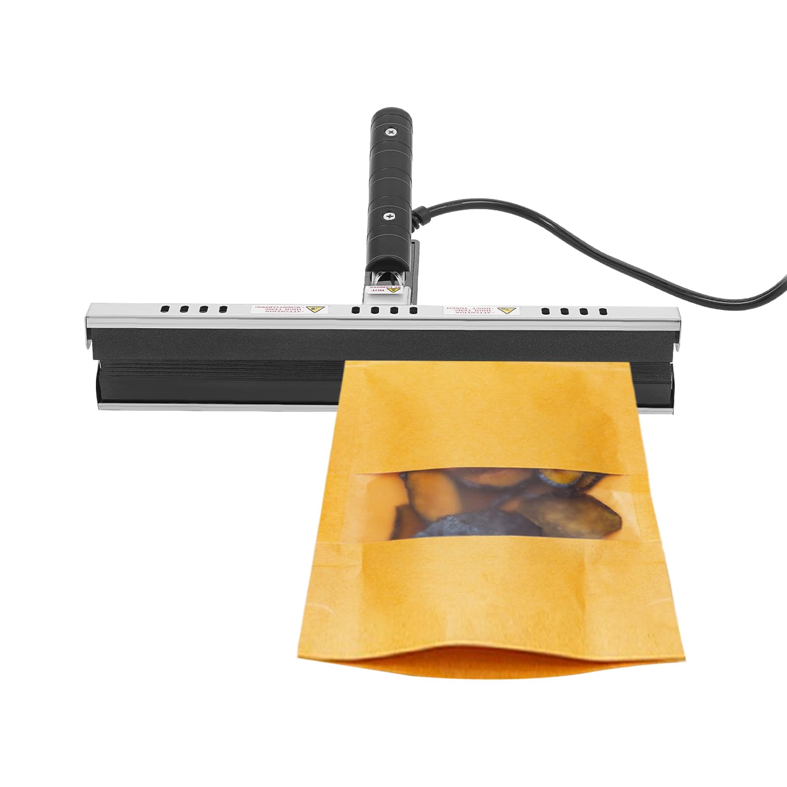 12Inch Heat Crimp Sealer Bag Crimper, 250W 110V Portable Hand Held Heat Crimper Sealer, 7 Gears Adjust Temperature Control Aluminum Foil Bags, Kraft Paper Bags, Folded Edge Bags, Thick Plastic Bag