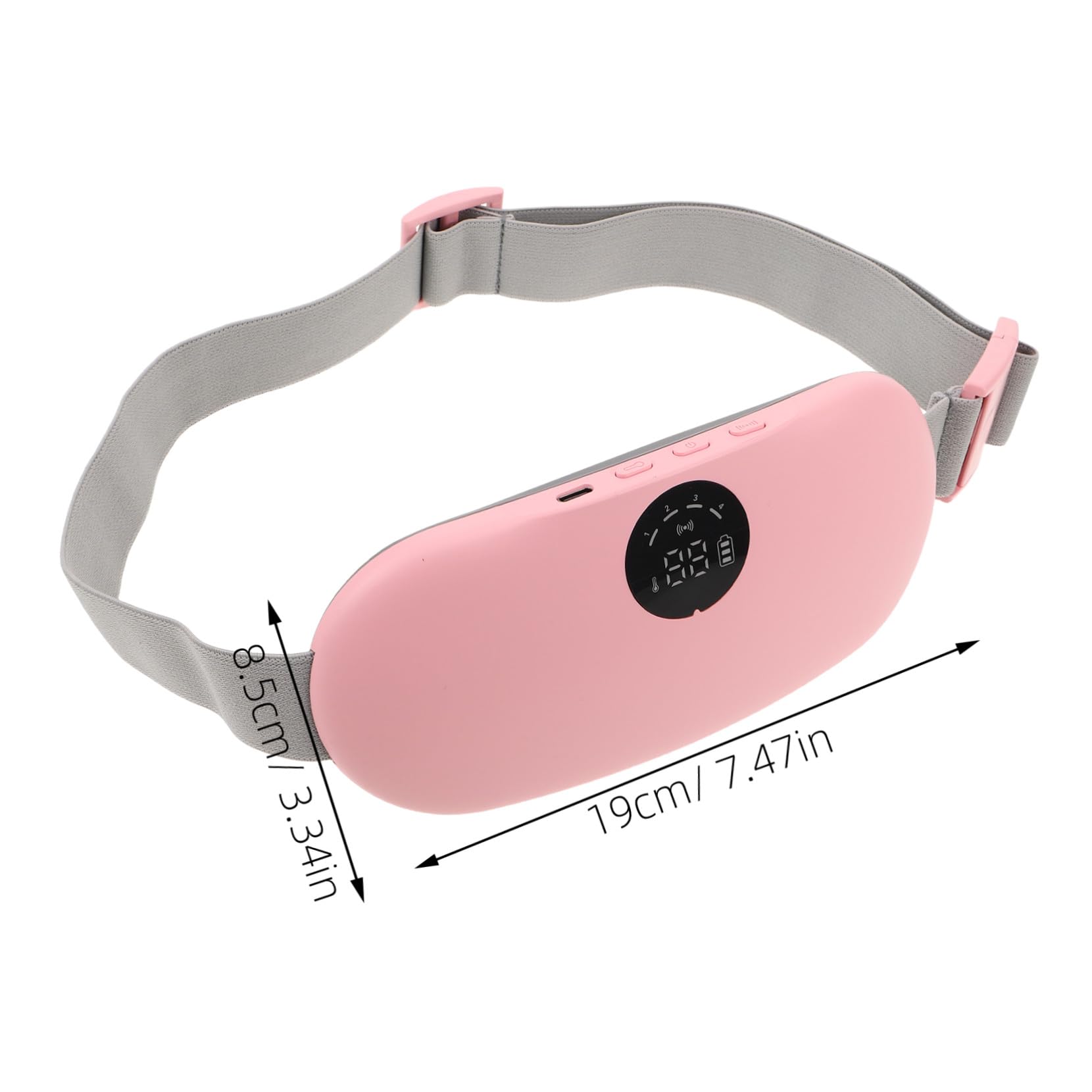 PACKOVE Masajeador De Cintura Eléctrico Recargable 1 Unidad Cinturón Térmico Para Cólicos Menstruales Tejido Ultrasuave Alivio Abdominal y Lumbar Para Menstruación Uso Doméstico y Portátil Mujeres