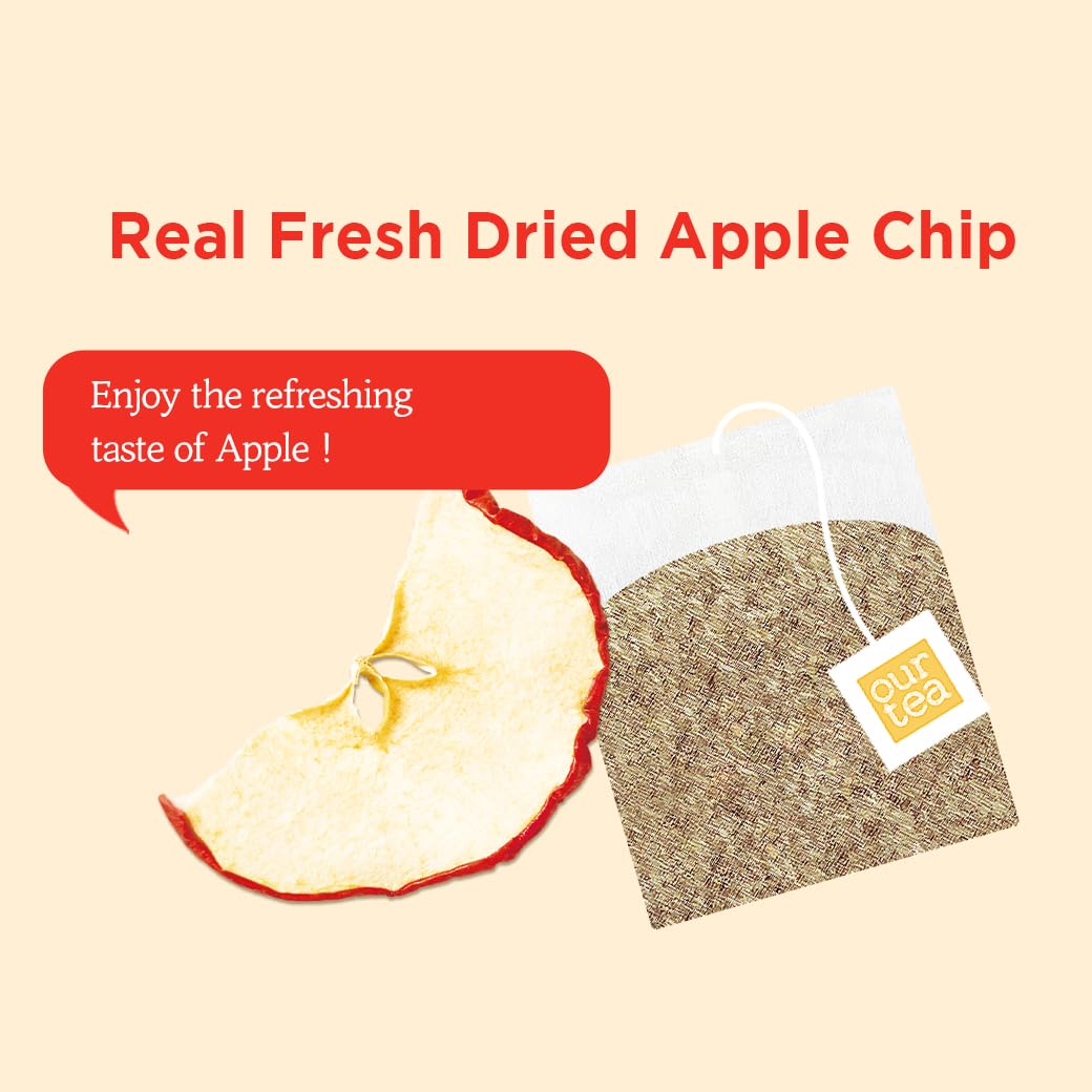 ROASTIQUE Apple Peach Oolong Tea with Real Dried Fruit – Premium Orgainc Tea Sweet Fruit Blend Hot or Iced Tea Zero Sugar & Zero Calories, 8 Tea Bags