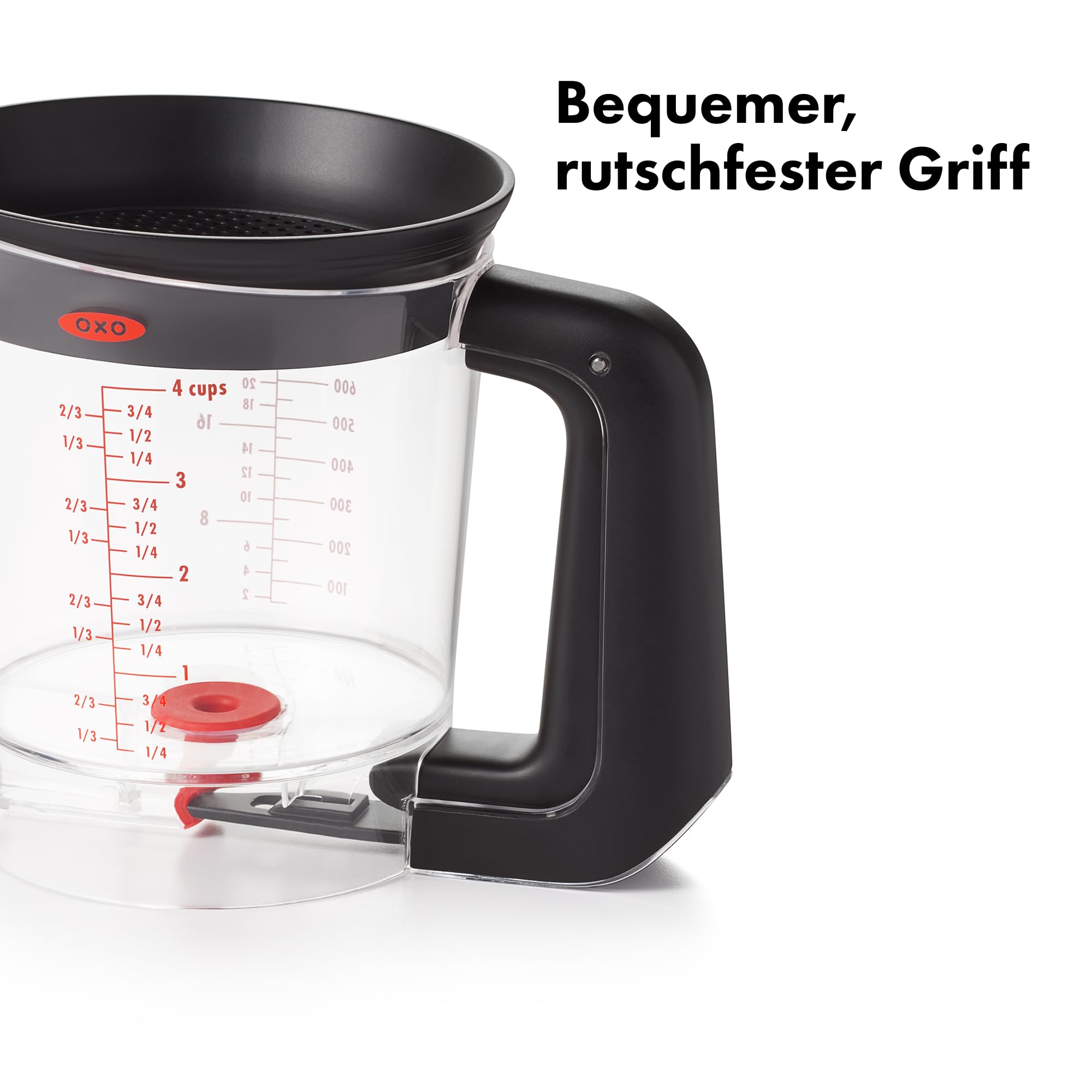 OXO Good Grips Fett-Trennkanne für Bratensaft 1 L, Kunststoff, Transparent | ür Bratensaft und mehr