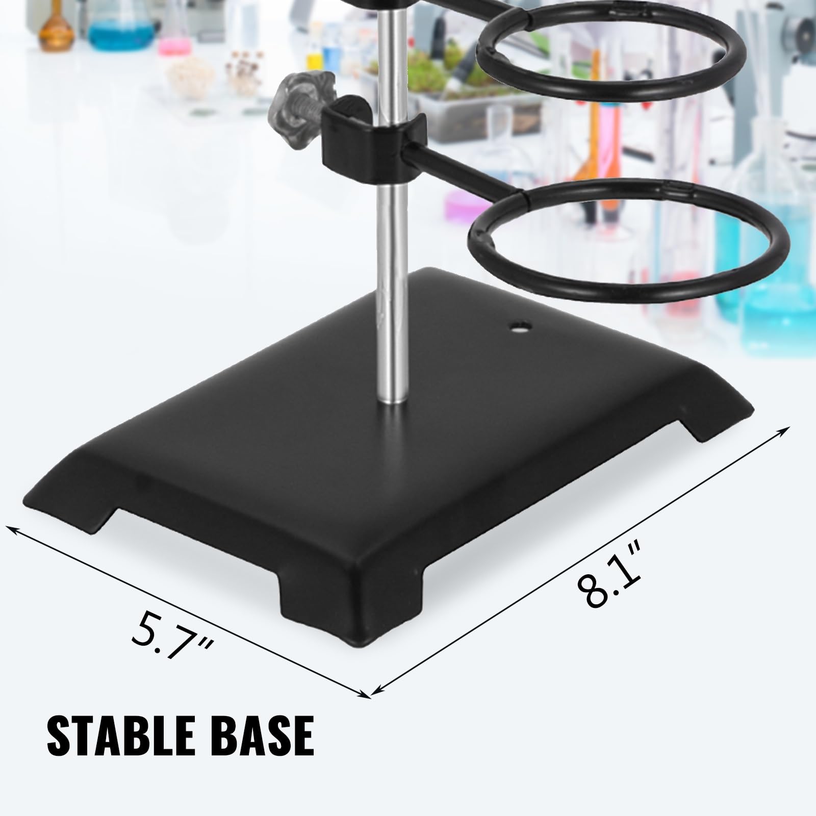 Supporto da laboratorio for supporto con 3 clip regolabili e cappucci for materiale scolastico in acciaio inossidabile for l'insegnamento della biologia chimica,Operazione flessibile