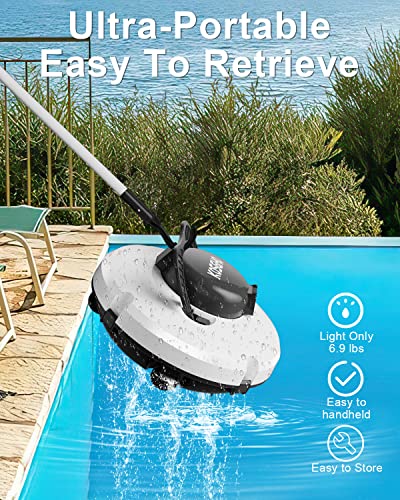 (2023 New) Cordless Pool Vacuum, Robotic Pool Cleaner Dual Motors Strong Suction, 120 Mins Runtime, Auto-Dock, Rechargeable Portable Pool Cleaner Robot For Above/In-Ground Flat Pools Up To 1000 Sq.ft #TOP5