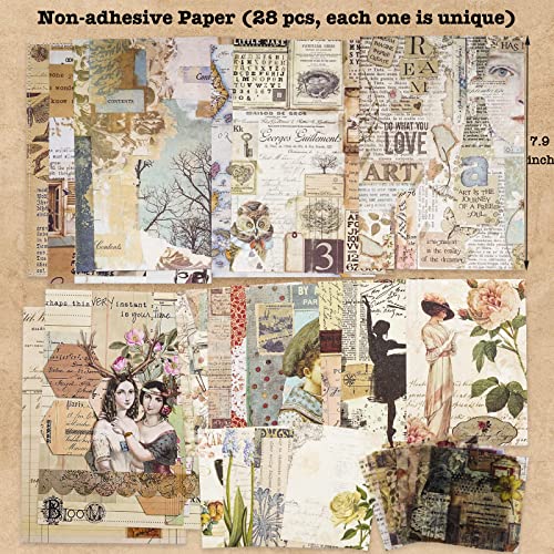 Artsmona 100 Pieces Vintage Ephemera Pack Junk Journal Kit Scrapbook Supplies Decoupage Paper Sticker Material For Art Journaling Bullet Journals Planners Collage Album Crafter Gifts (Retro) #TOP3
