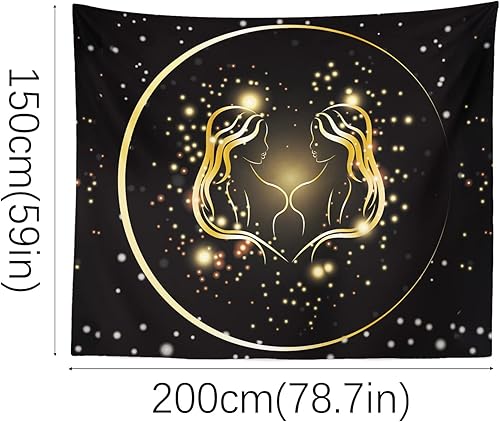 Miniatura 2 de Berkin Arts Tapiz decorativo para colgar en la pared, tela de poliéster de alta calidad, arte espacial, fondo de tela dorada galáctica ornamentada,