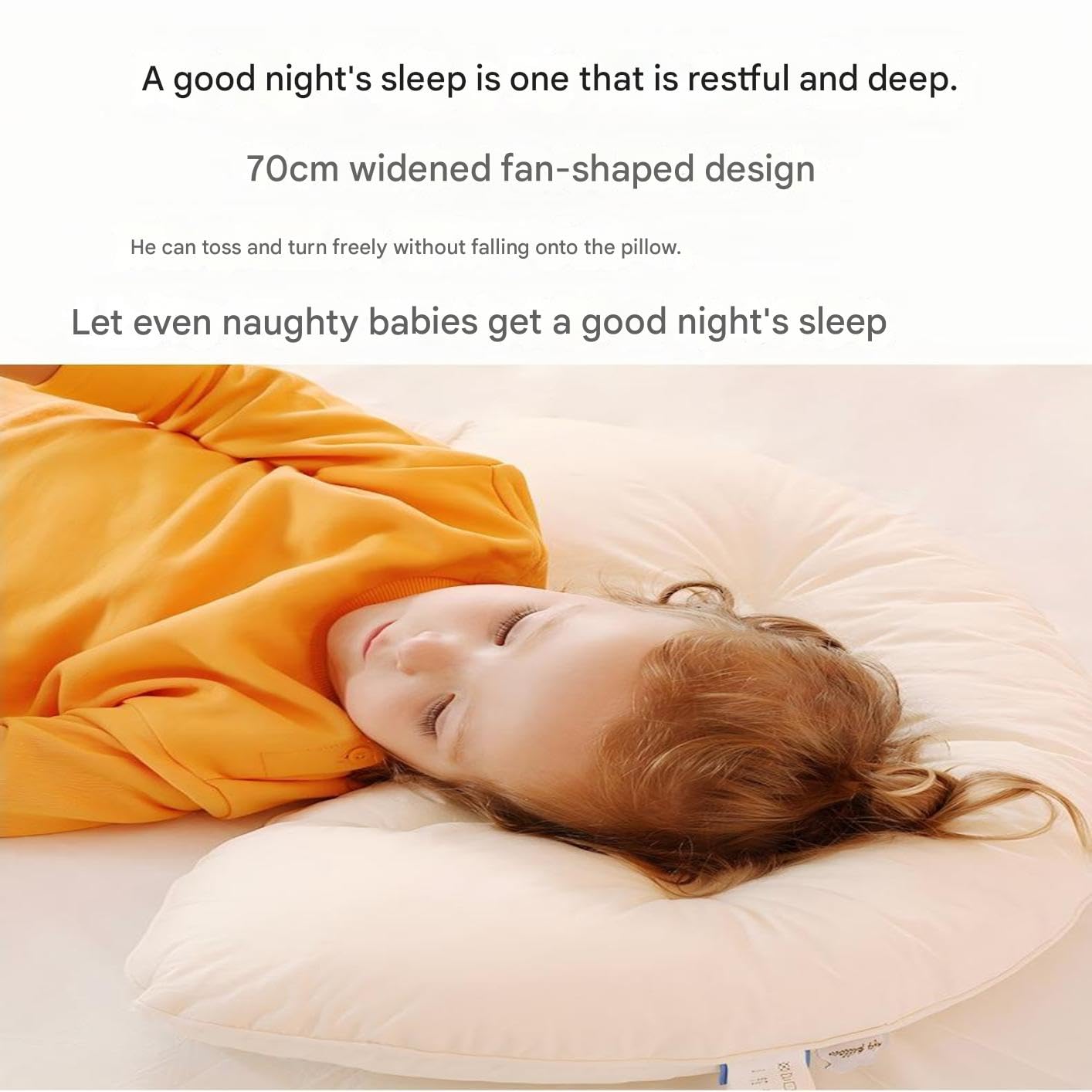 Almohada de dormir de algodón en forma de luna. Algodón de clase A respetuoso con la piel, ranura ergonómica en forma de U, soporte suave para cabeza y cuello, diseño biónico, ayuda a