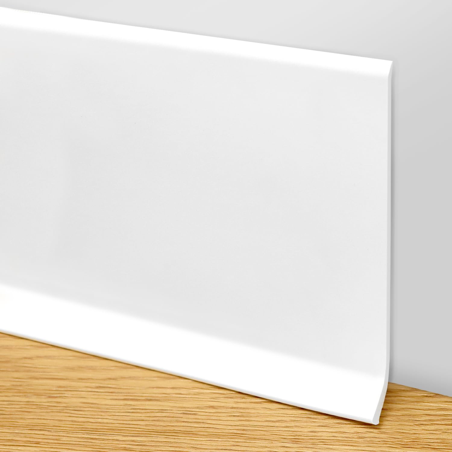 QWORK® 10m Zócalo Adhesivo Flexible - Zócalo PVC -10cm x 12mm - Estilo Minimalista - Blanco