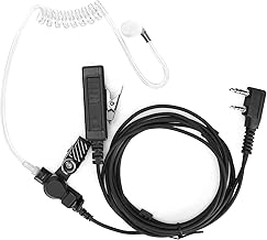ASHATA Walkie Talkie Headset 2 Pin Radio Headset with Mic Acoustic Tube, for Kenwood KPG/TK/TH, for Baofeng, for Retevis, for HYT, for WOUXUN, etc
