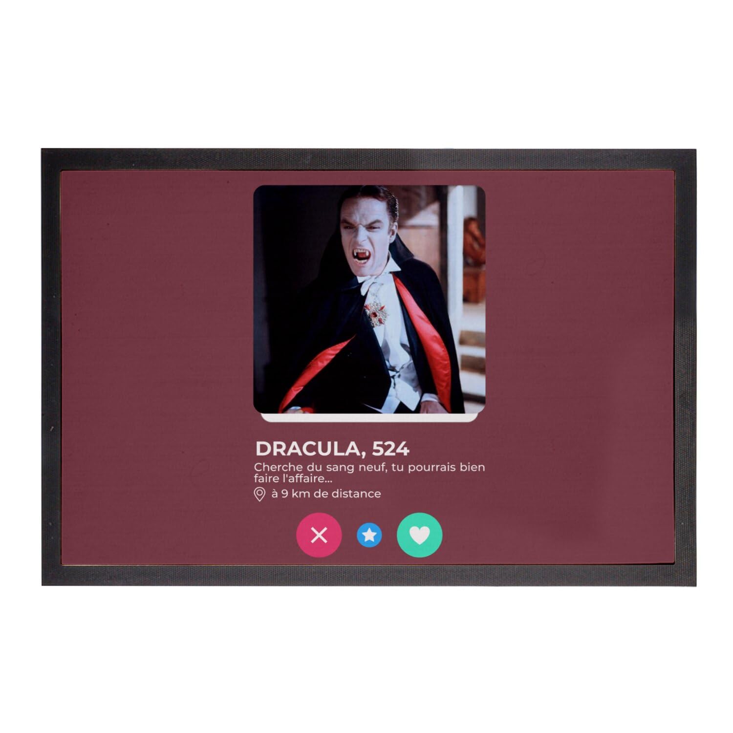 Paillasson rouge Dracula tapis vampire 75x50 haut de gamme