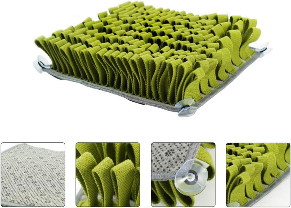 balacoo 1pc Pet Snuffle Feeding Mat for Dogs Interactive Slow Eating Training Blanket Dark Green Reduces Litter Relieves Stress Encourages Natural Foraging Skills Non- Cups