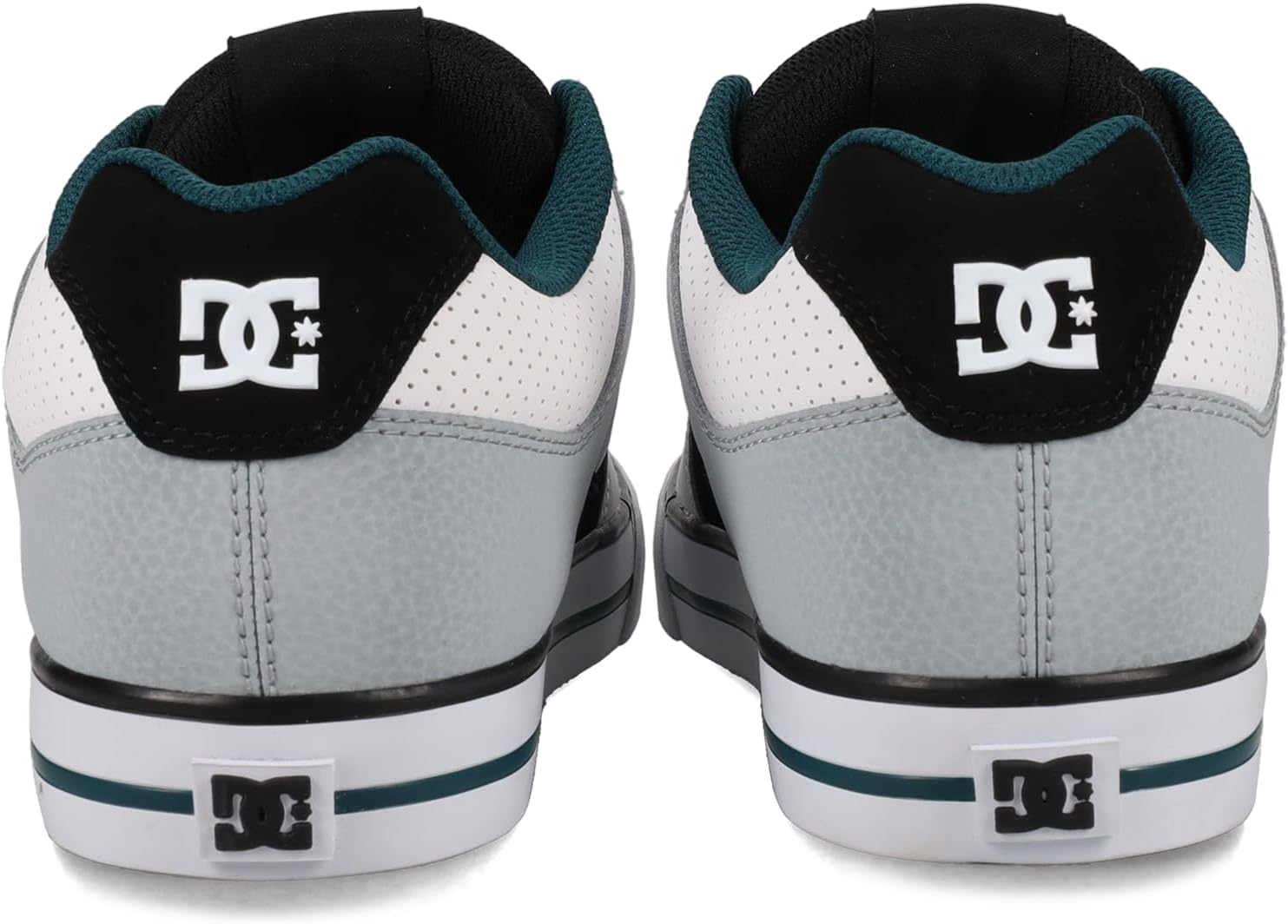 DC Men's Pure Skate Shoe, White/Black/Teal, 18 - Image 3