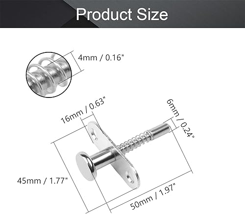 Miniatura 2 de MroMax Pestillos de émbolo con resorte de acero inoxidable de 0.24 pulgadas, diámetro exterior de 0.16 pulgadas, diámetro de la varilla 1.97