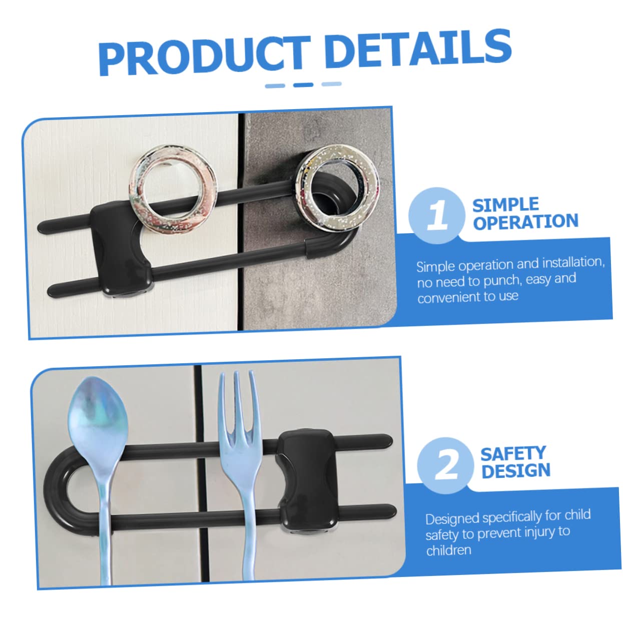 Toddmomy 12piezas Cerradura a Prueba de Bebés para Cajones y Armarios, Seguridad para Niños, sin Dañar Muebles, Fáciles de Instalar