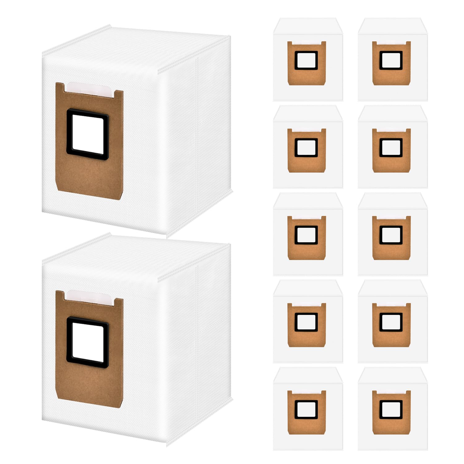 12Pack Dust Bags for E25/E28 Pro Robot, Vacuum Cleaner Bags for Eufy E25/E28 Pro, Replacement Dust Bags for Eufy 3.2L Large Capacity, Clean Station Replacement Parts ﻿