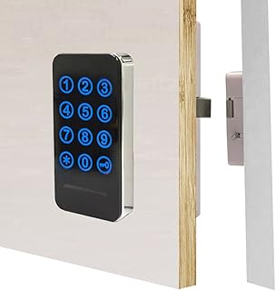 Electronic Cabinet Lock Kit Set, Digital Touch Keypad Lock – Password Entry and ID Card/RFID Wristband Entry – Keyless Door Lock Knob Locker Lock