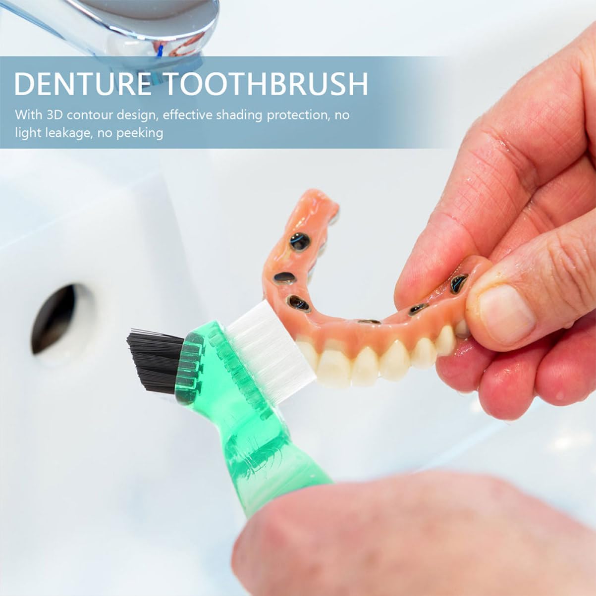 Homoyoyo 3pezzi Spazzola Pulizia Protesi Dentaria Piccola Multifunzione Manico Ergonomico Setole Doppia Faccia Colorata Per Personale Dentiera