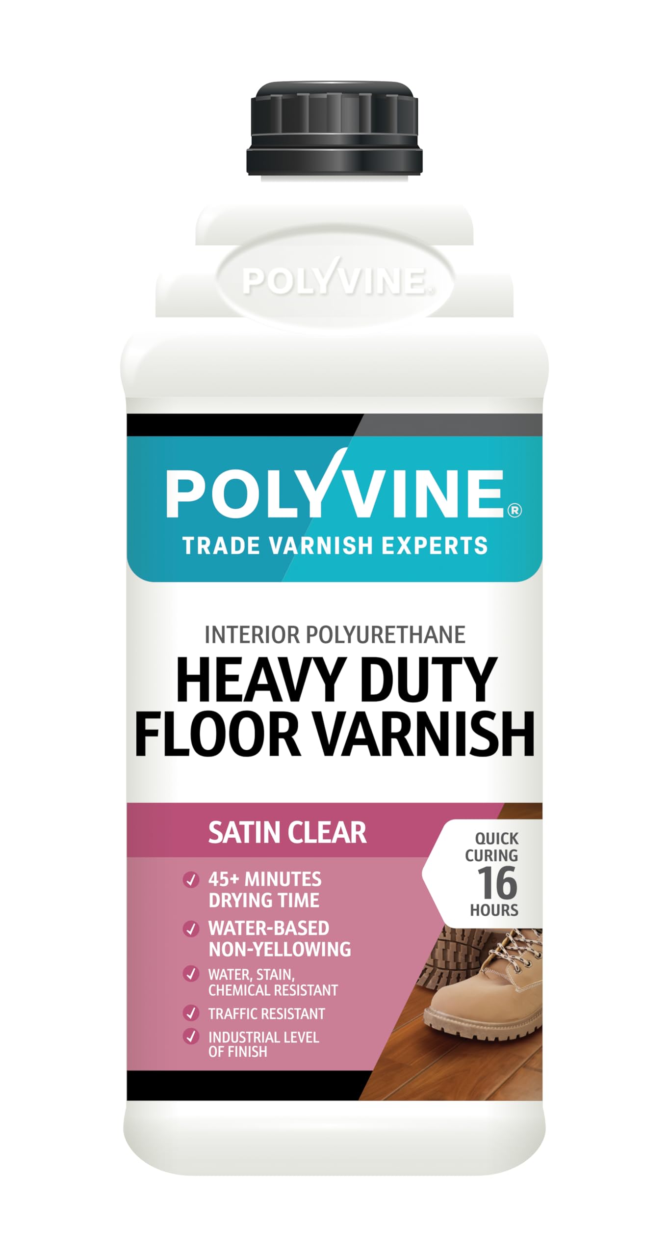 Polyvine Heavy Duty Floor Varnish Satin 2L from B&Q