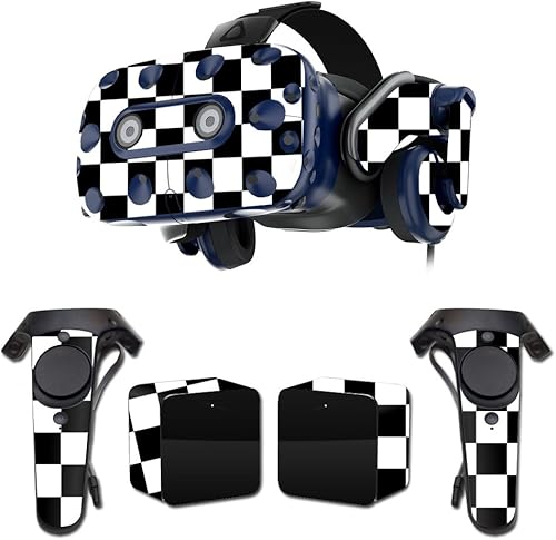 MightySkins Skin compatible con auriculares HTC VIVE Pro VR – Check | Funda protectora de vinilo duradera y única | Fácil de aplicar, quitar y