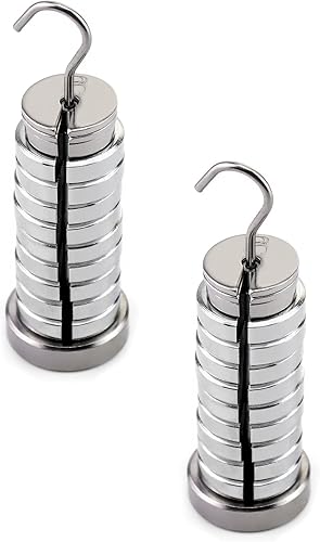 QWORK Juego de pesas ranuradas, 2 juegos de 13 pesas con colgador y estuche, 8.82 oz por juego