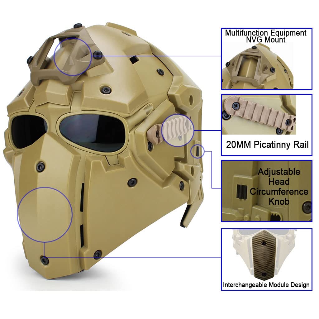 Amazon.co.jp: タクティカルアウトドアフルフェイスマスクヘルメット