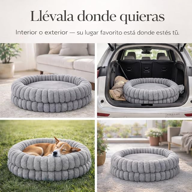 Foto 6 de 7 de Freedog Cama Muffin Gris 76x76x18cm - Cama Perro - Cama para Perros
