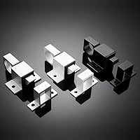 Vista 8 de 4 paquetes de pestillos de cierre automático para puertas, cerradura de puerta de resorte plateada, pestillo de seguridad de aleación de aluminio