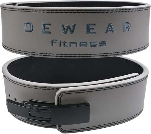 Cinturón de levantamiento de pesas de cuero genuino con hebilla de palanca, soporte lumbar de cuero de 4 pulgadas de grosor, cinturones de gimnasio