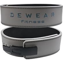 Genuine Leather Weight Lifting Belt with Lever Buckle, 10mm Thick 4" Leather Lumbar Back Support, Gym Belts Ideal for Training, Weightlifting, Bodybuilding, Squats and Deadlifts