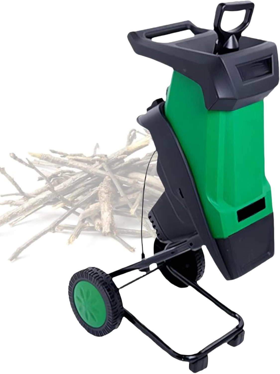 Automatic Wood Mulcher, 2400w Electric Leaf Chipper Shredder, Wood Shredder Mulcher for 0-40mm Branches, Automatic 4500rpm Yellow