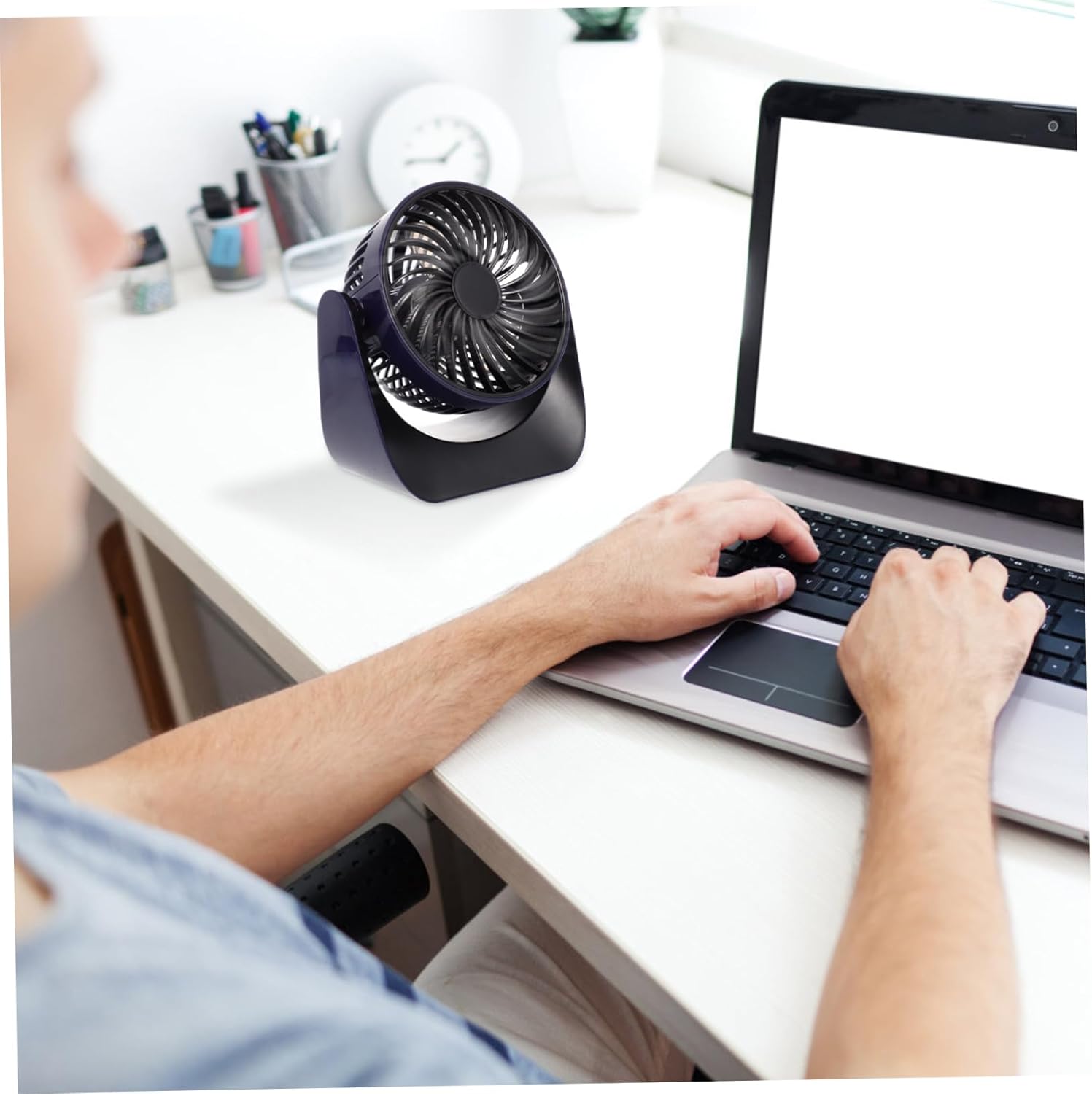 Angoily Mini Desk Fan Small Fan Lightweight Multi-use for Office Home Travel Hiking Camping