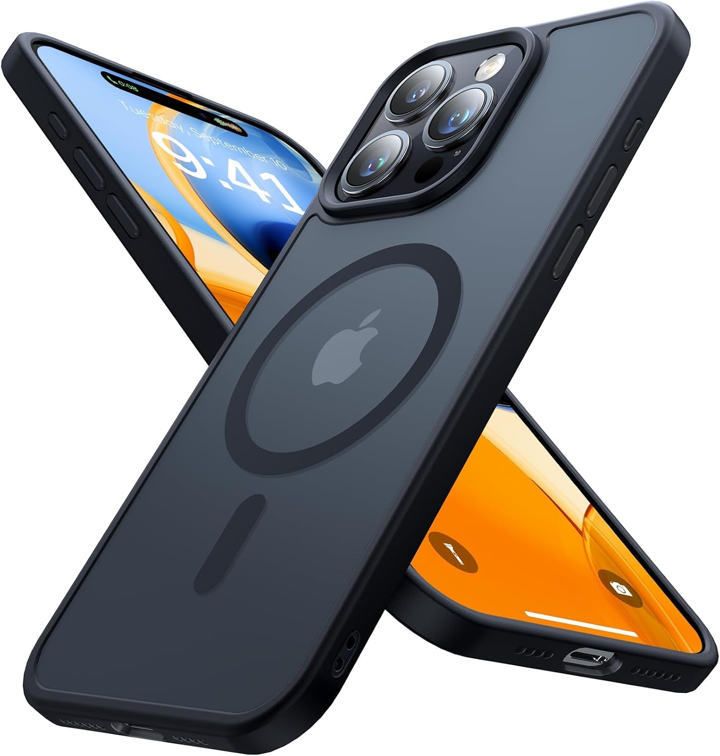 Aulofe Magnetic Shockproof for iPhone 16 Pro Max Case, Skin-Friendly [Compatible with MagSafe] [Military-Grade Drop Protection] Anti-Yellow