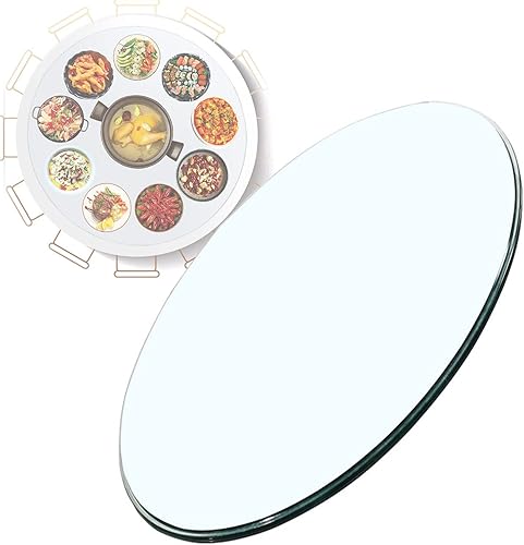 WORDFUN Mesa redonda de mármol, 14-40 pulgadas, resistente al calor, cubierta de mesa de comedor de cristal, almohadillas antideslizantes de goma,