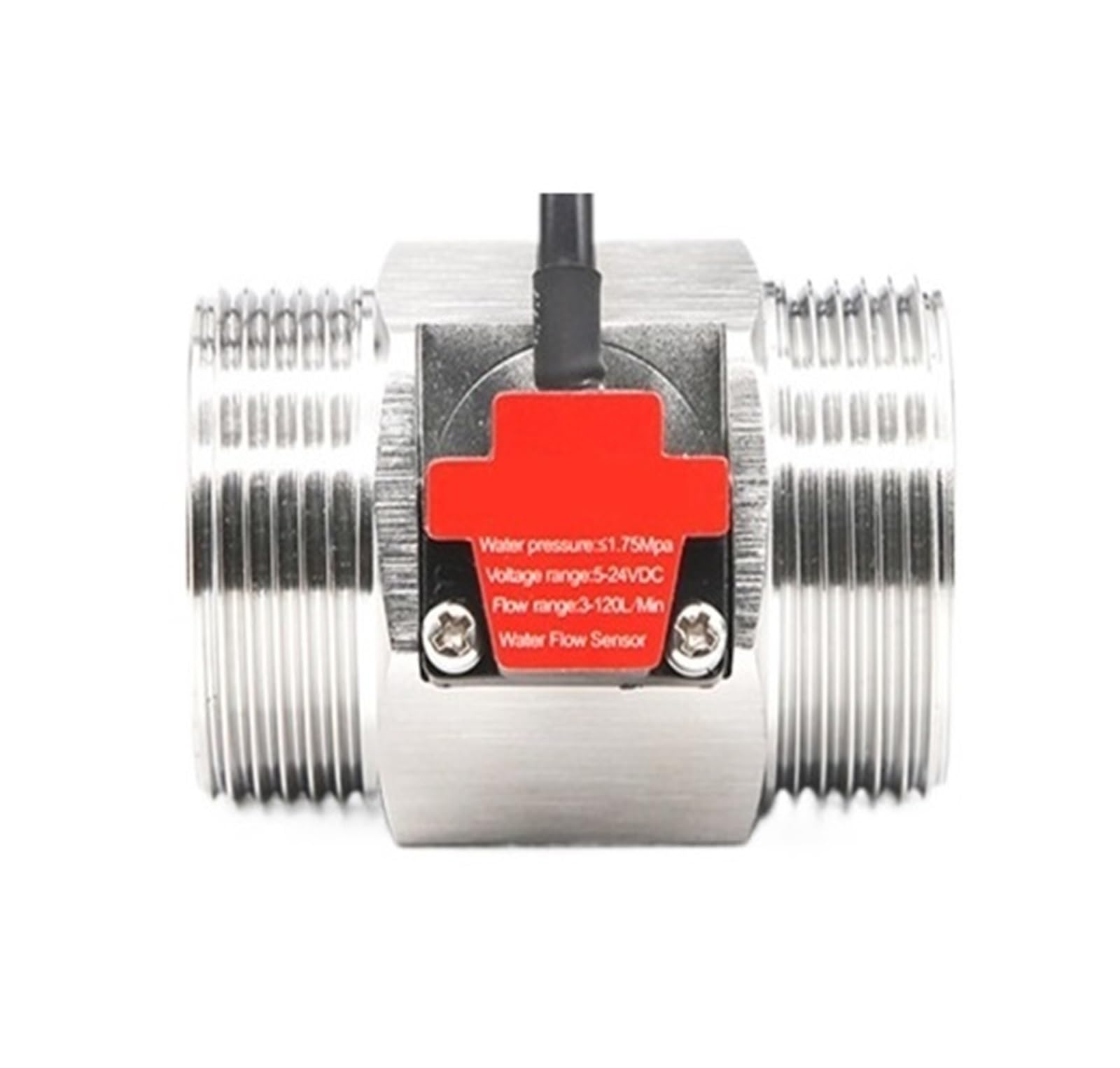 TBZOQAID Water Flow Sensor Flowmeter Hall Stainless Steel 5-24VDC 1.25-inch