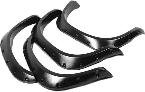 Miniatura 4 de DNA Motoring WF-DRAM02-MBK - Juego de 4 guardabarros laterales estilo remachado de bolsillo, compatible con Dodge Ram 1500 2500 3500 02-09