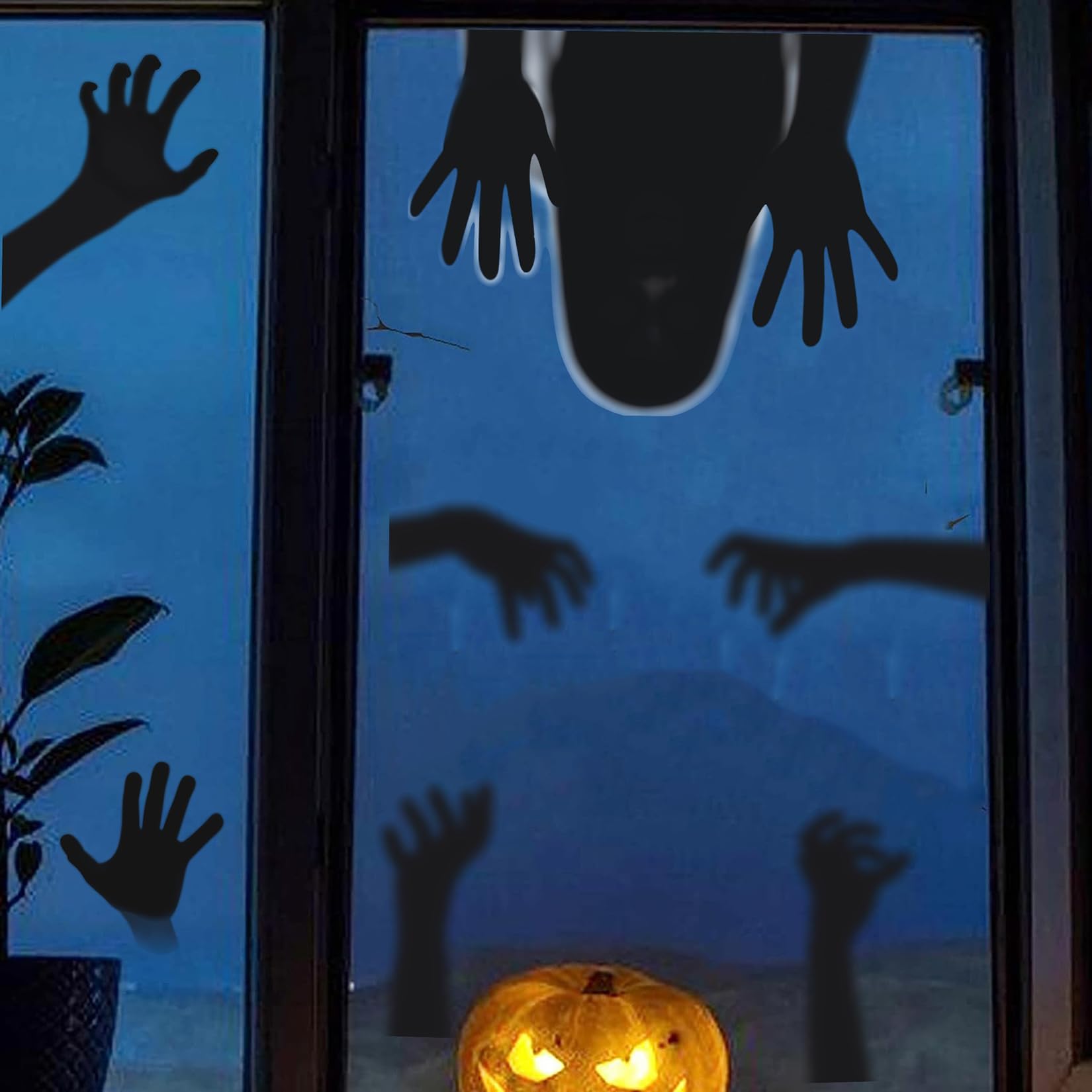 Autocollants Fenêtre Halloween - Lot De 6 Feuilles 20x30 Cm - Motifs Fantômes Effrayants - Déco Maison Ou École - Faciles à Poser Et Enlever