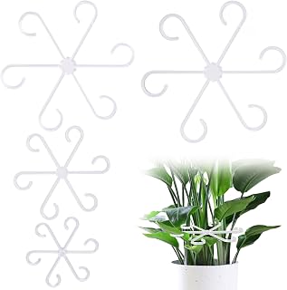 8pcs Climbing Houseplant Stem Supports, 4 Size Reusable Plant Stem Holders, Plastic Flower Growth Stakes Trellis Stem Hook Accessories for Indoor Garden