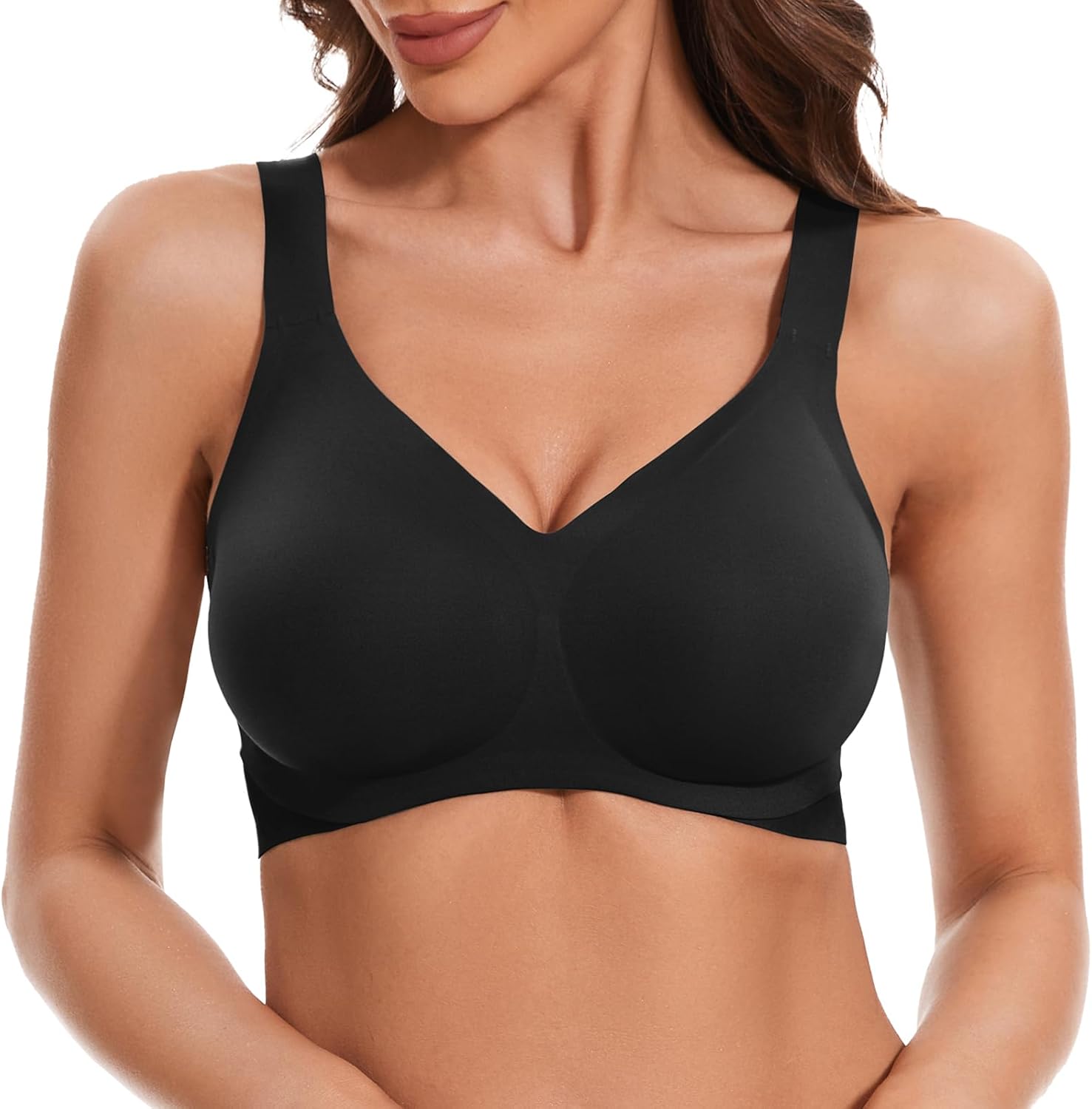 Padded Push Up Bra Comfortable Wireless Bra for Women No Underwire Full Coverage Seamless Bra with Support T Shirt Bra