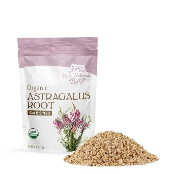 Organic Astragalus Root Cut & Sifted, 4 Ounces Astragalus membranaceus USDA Certified | Resealable Pouch| Packaged in The USA