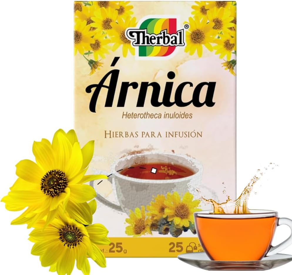 Therbal Árnica Herbal Tea – 25 Tea Bags – 100% Natural Infusion – Caffeine-Free – Heterotheca Inuloides – Aromatic Herbal Blend
