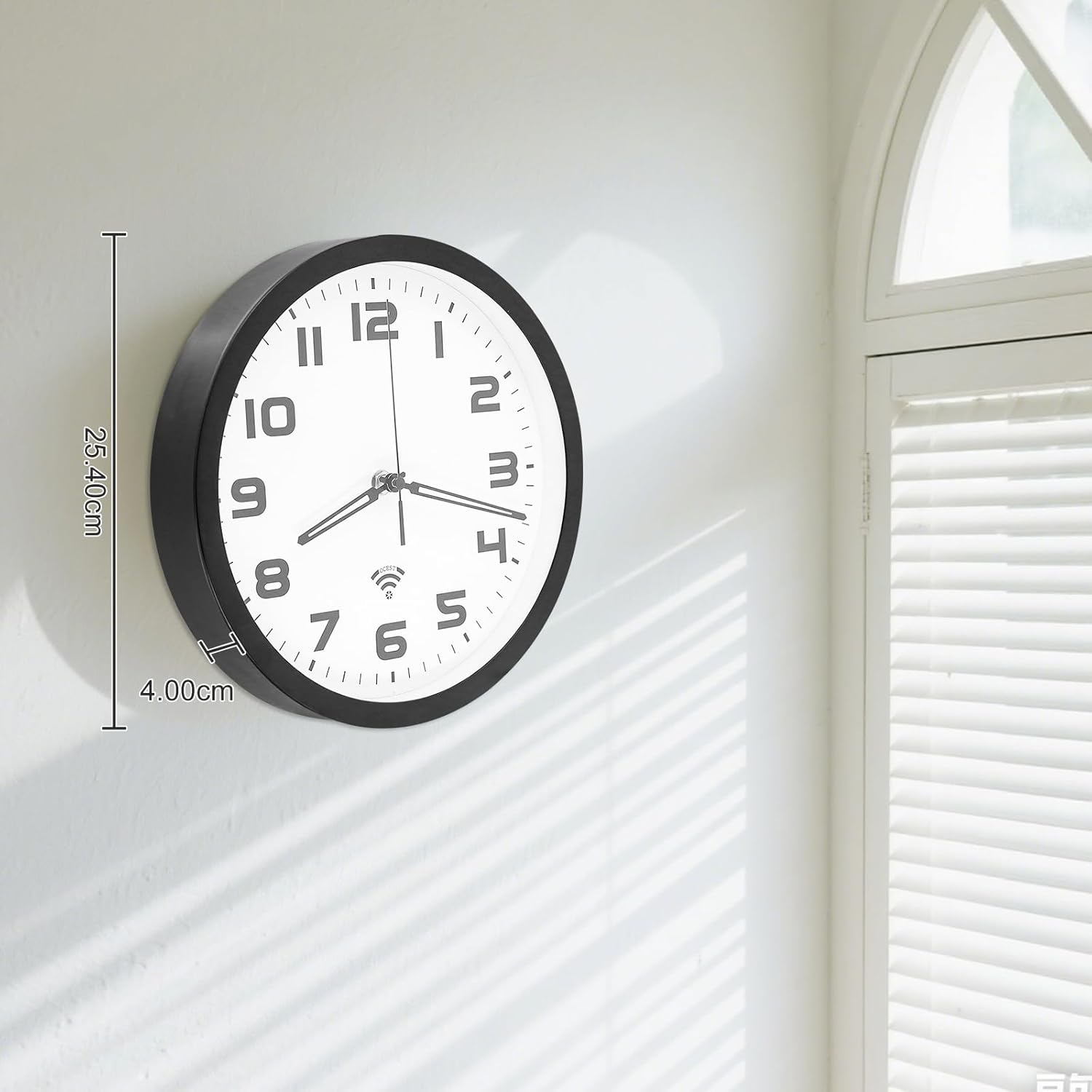 OCEST 10-inch Smart Wi-Fi Analog Wall Clock, Auto Time Sync & DST, Silent Non-Ticking Battery Operated Wall Clocks Large Display Easy to Read for Home Office School Kitchen Living Room Bedroom