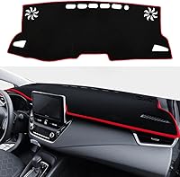 Vista 9 de Cubierta de salpicadero para Corolla 2019, 2020, 2021, 2022, 2023, 2024, 2025, 2026, accesorios antideslizante para consola central (borde negro)