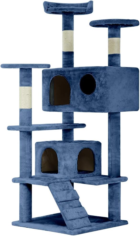 BestPet Cat Tree Tower Plush Indoor Multi-Level Cat Condo with Hammock and Scratching Post,55"