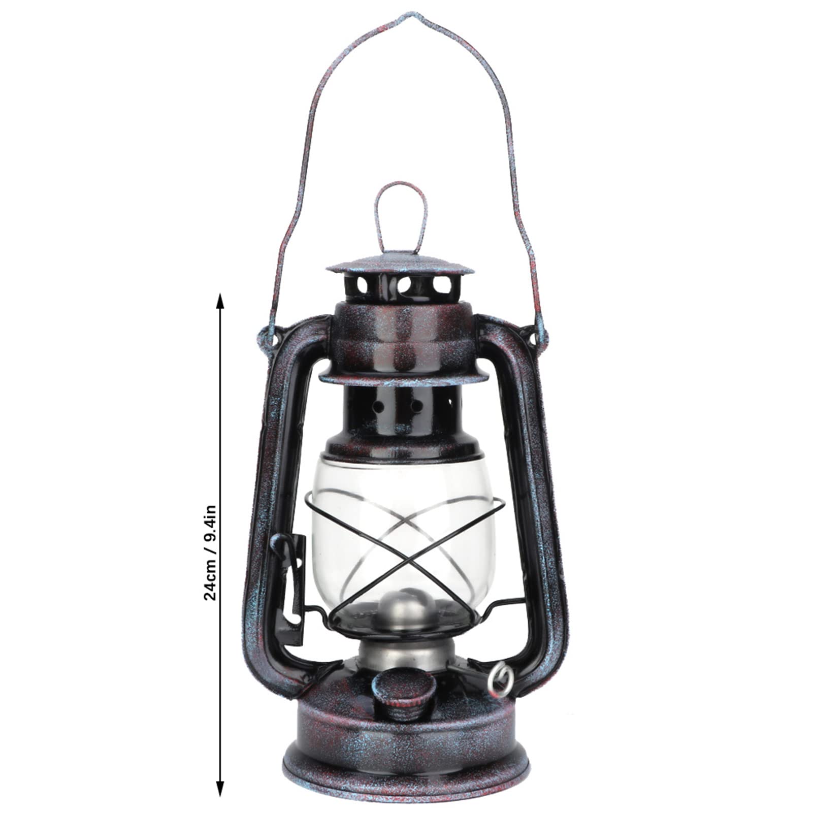 Lámpara de petróleo clásica, 24 cm, portátil, para camping y actividades al aire libre, versátil