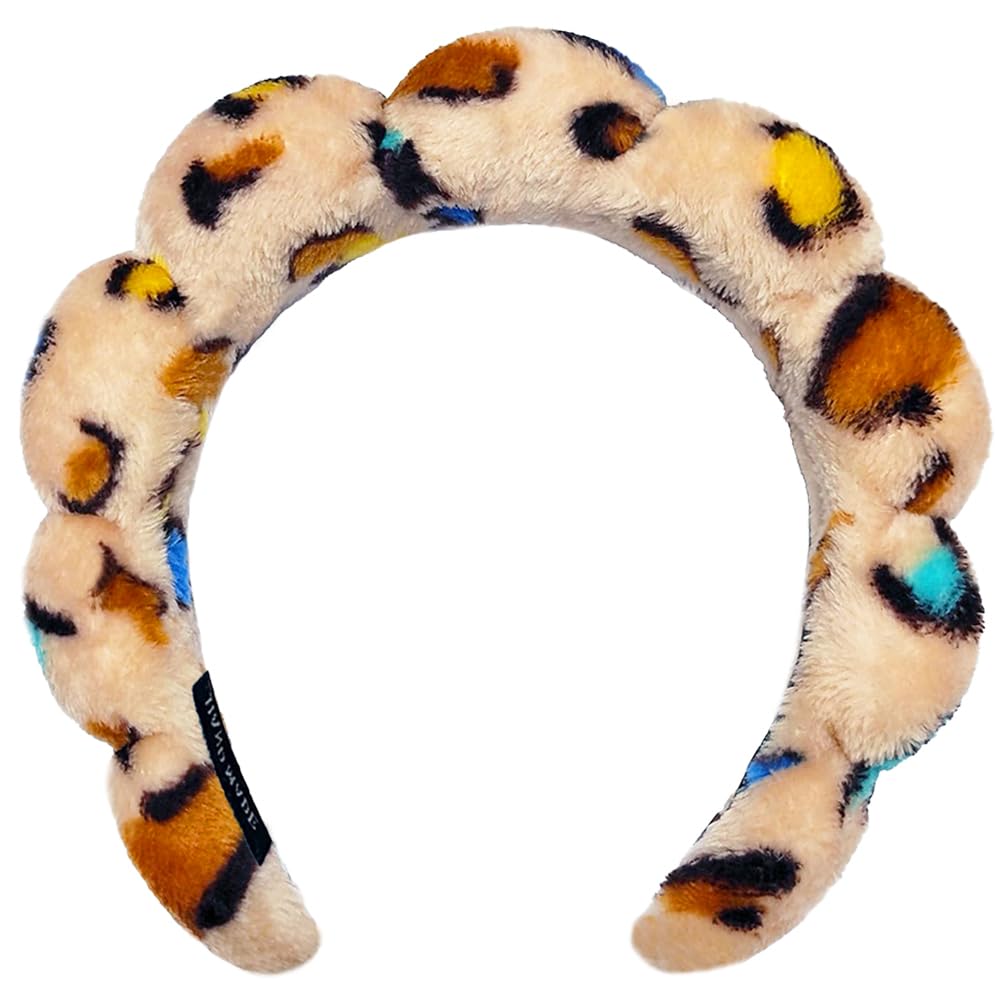 AOENJIE Spa Headbands for Skincare & Makeup - Leopard Brown