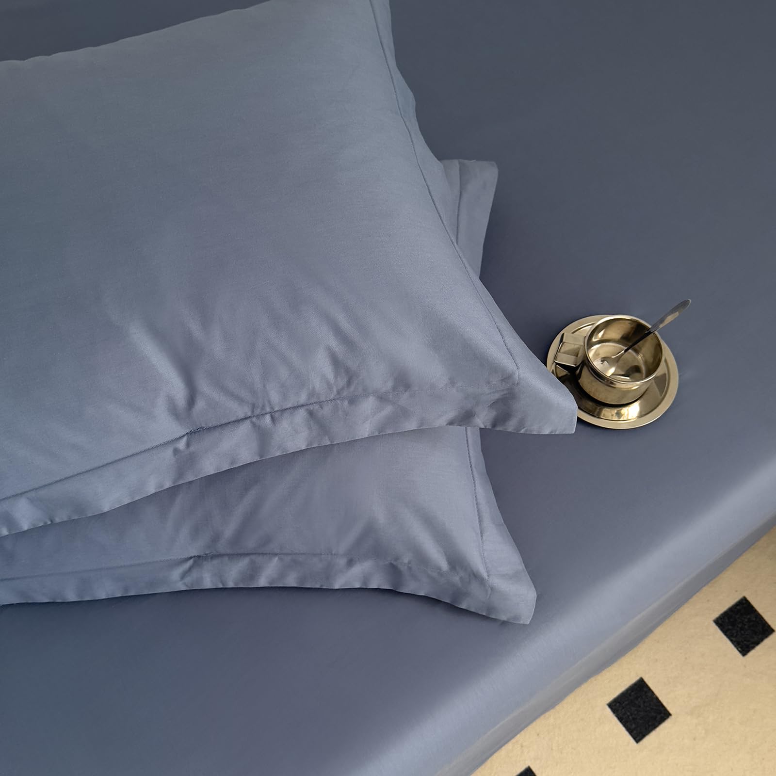 Bettlaken ohne Gummizug 250x270cm Grau