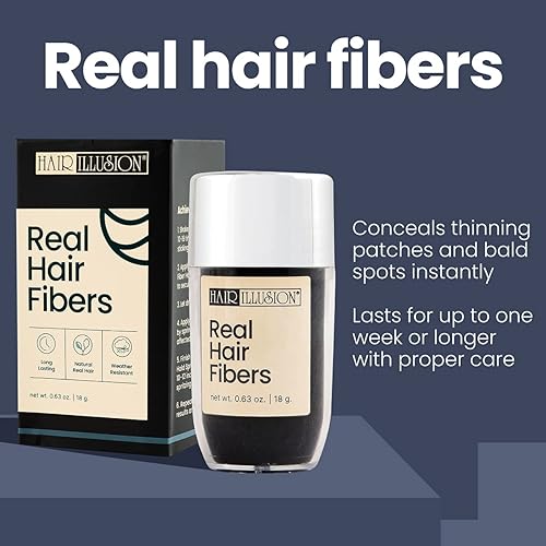 Miniatura 8 de Aerosol de fibras de cabello naturales no sintético de Hair Illusion Negro