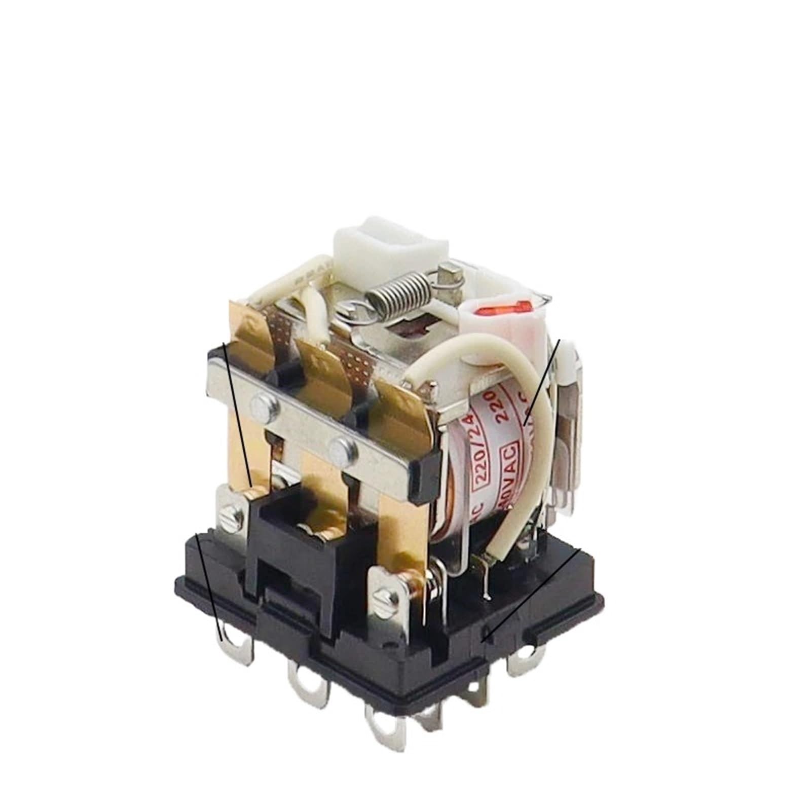 10 piezas LY3NJ HH63P Relé intermedio 10A Relé microelectromagnético ACDC12V24V AC110V 220V 380V con base de zócalo de 11 pines PTF11A(AC12V)