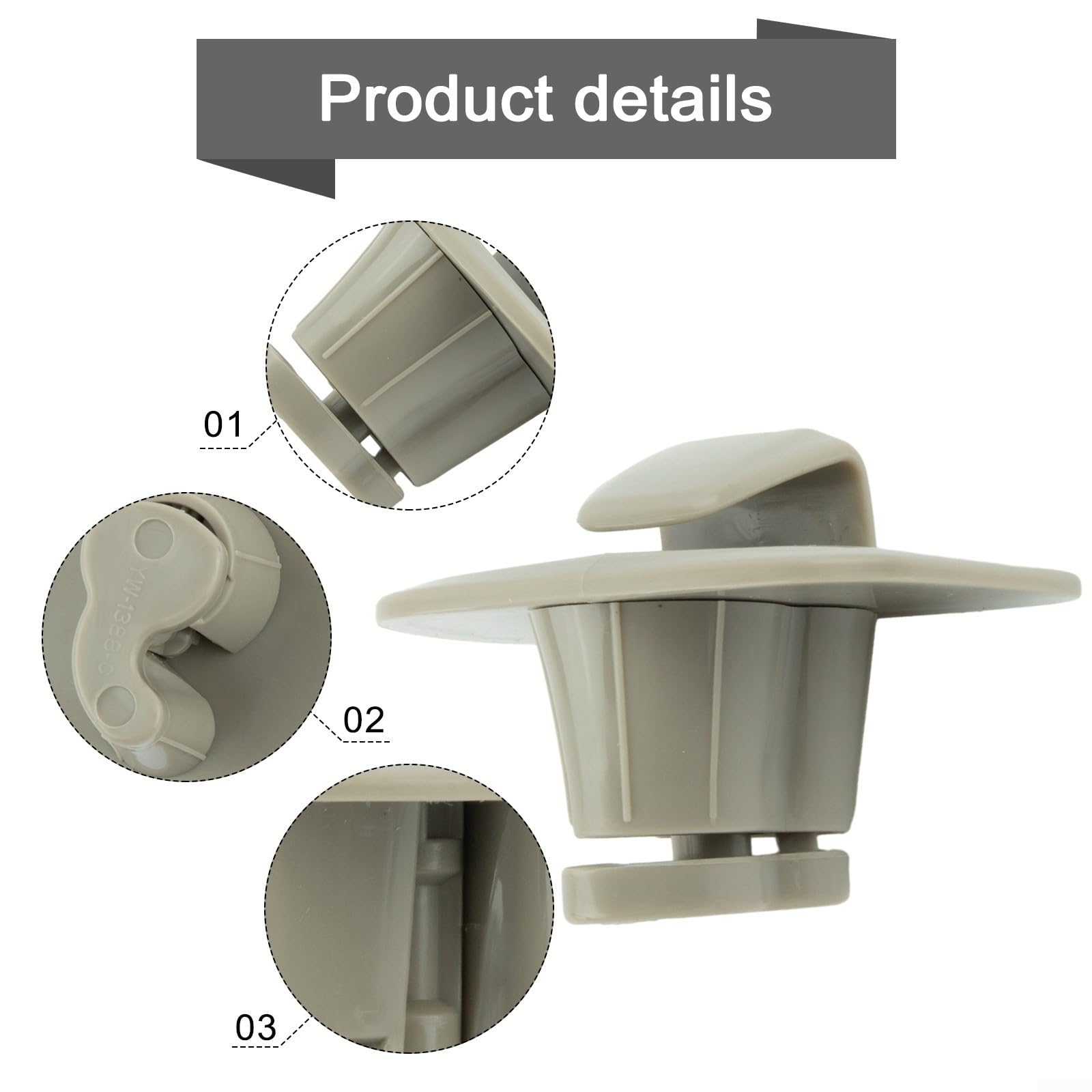 Besttoolifes Soluzioni di stoccaggio per auto, ganci posteriori per Volvo XC40 XC60 XC90, 2 pezzi, vari colori ABS grigio, beige, nero (grigio)