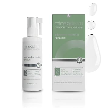 Mineaderm Advanced Restoring Hair Serum, Leave-In Scalp Care Formula with Procapil, Hexapeptide-11, Biotin, Panthenol & Hydrolyzed Plant Proteins, Supports Fuller, Healthier-Looking Strands 3.38 fl oz