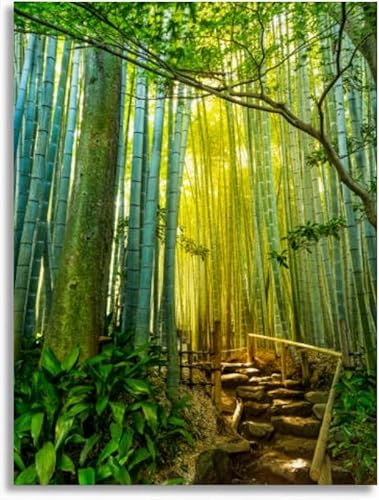 Canvas Wall Art for Bathroom Bamboo garden Framed Prints Poster