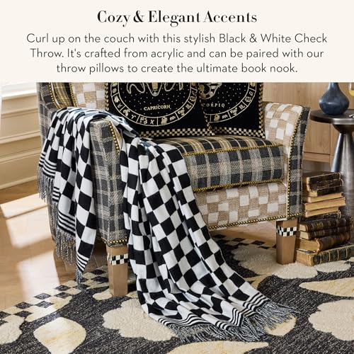 Image of MACKENZIE-CHILDS Throw Blanket, 50x60, Black-and-White Check